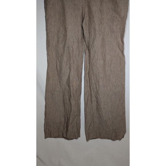 Coldwater Creek Womens Natural Fit Striped Linen Bootcut Pants Sz 8P Taupe - Picture 3 of 7
